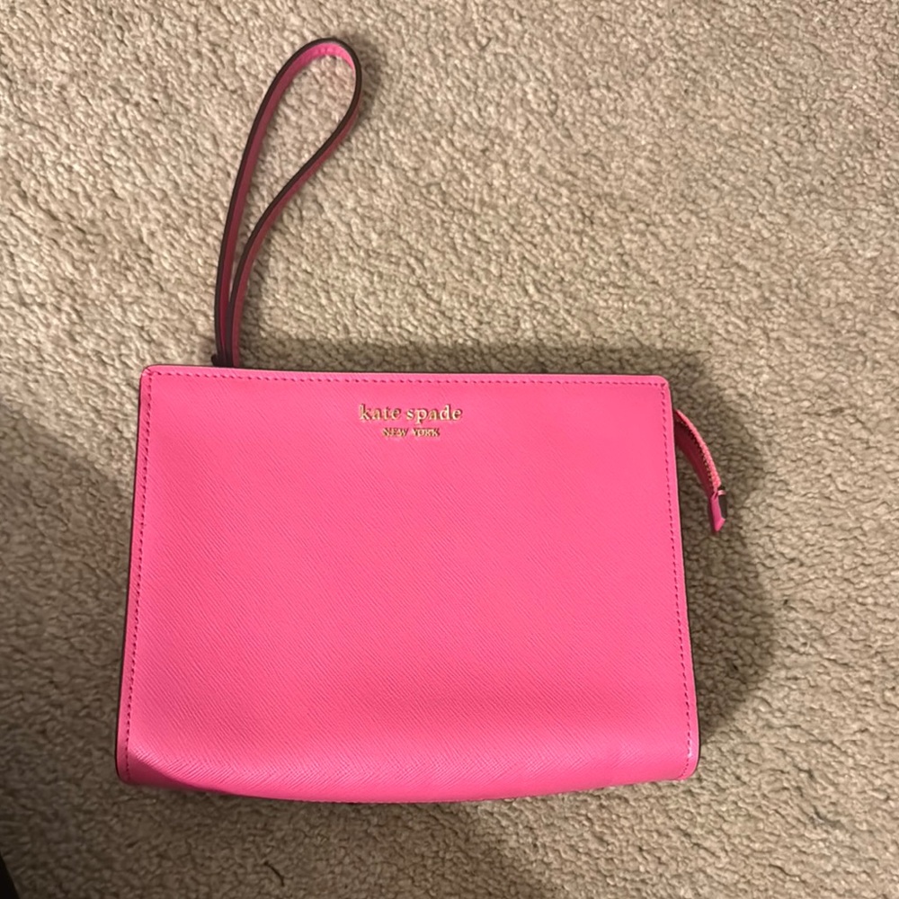 Kate Spade Pink Clutch Vibrant Leather Wristlet
